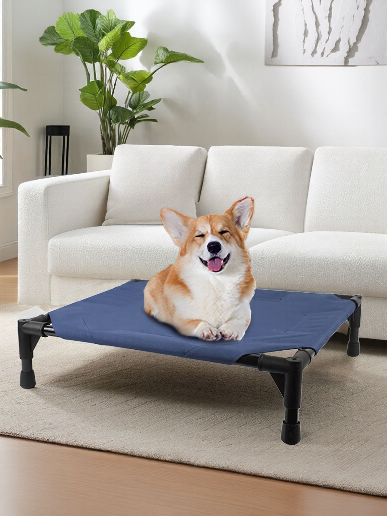 Foldable Elevated Breathable Polyester Pet Bed – Portable Raised Bed for Dogs & Cats, S–L – view 3