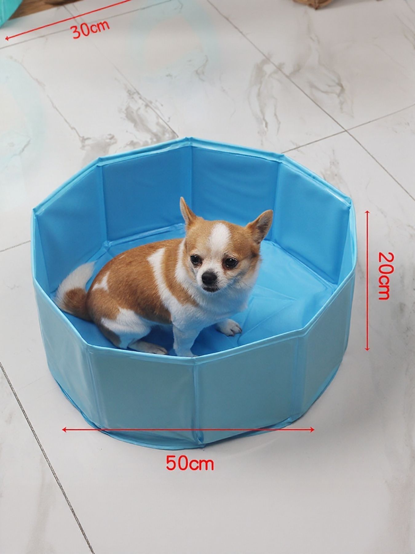 Foldable Plastic Pet Bath Pool with Side Drain – view 2