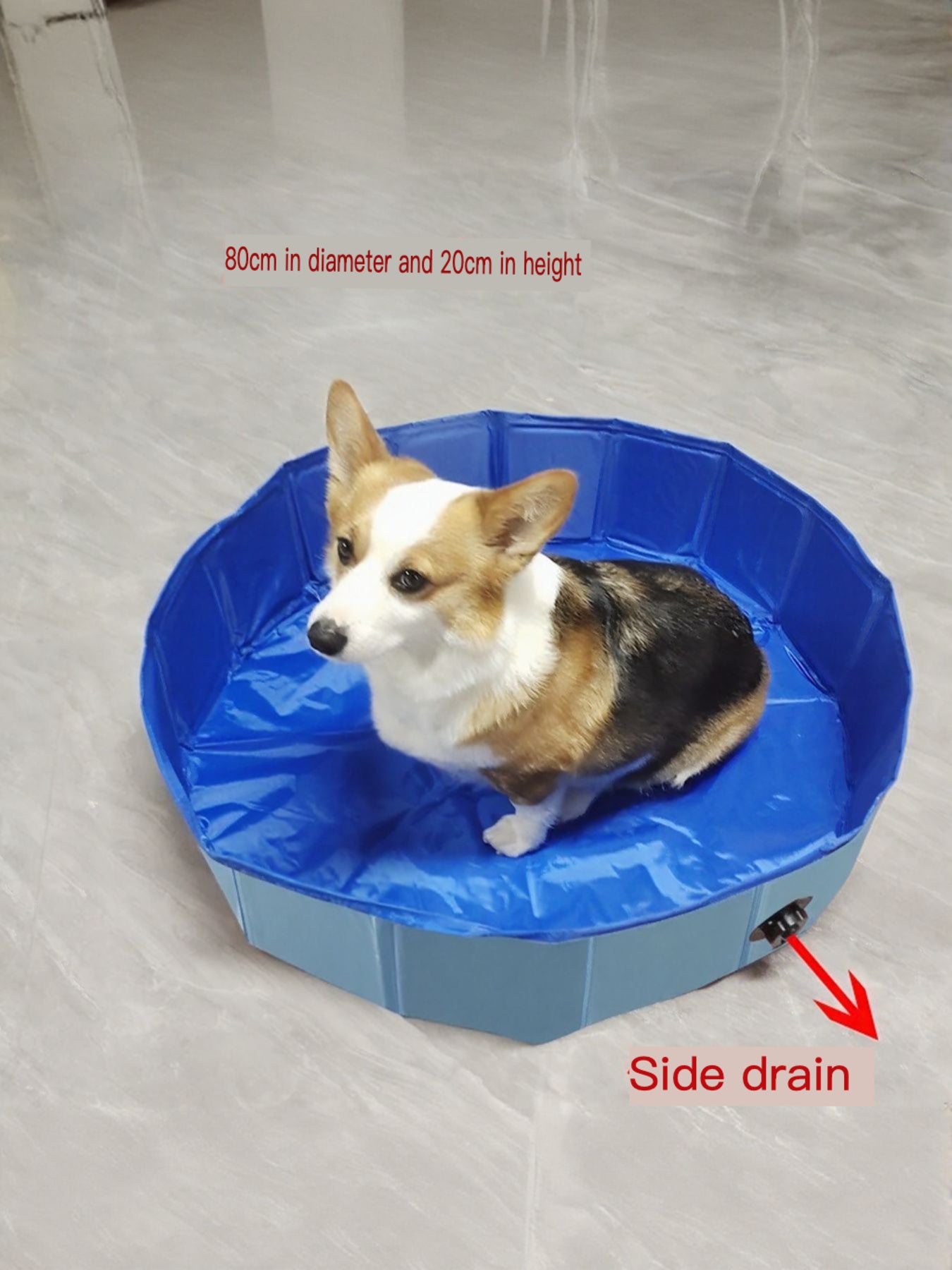 Foldable Plastic Pet Bath Pool with Side Drain – view 6