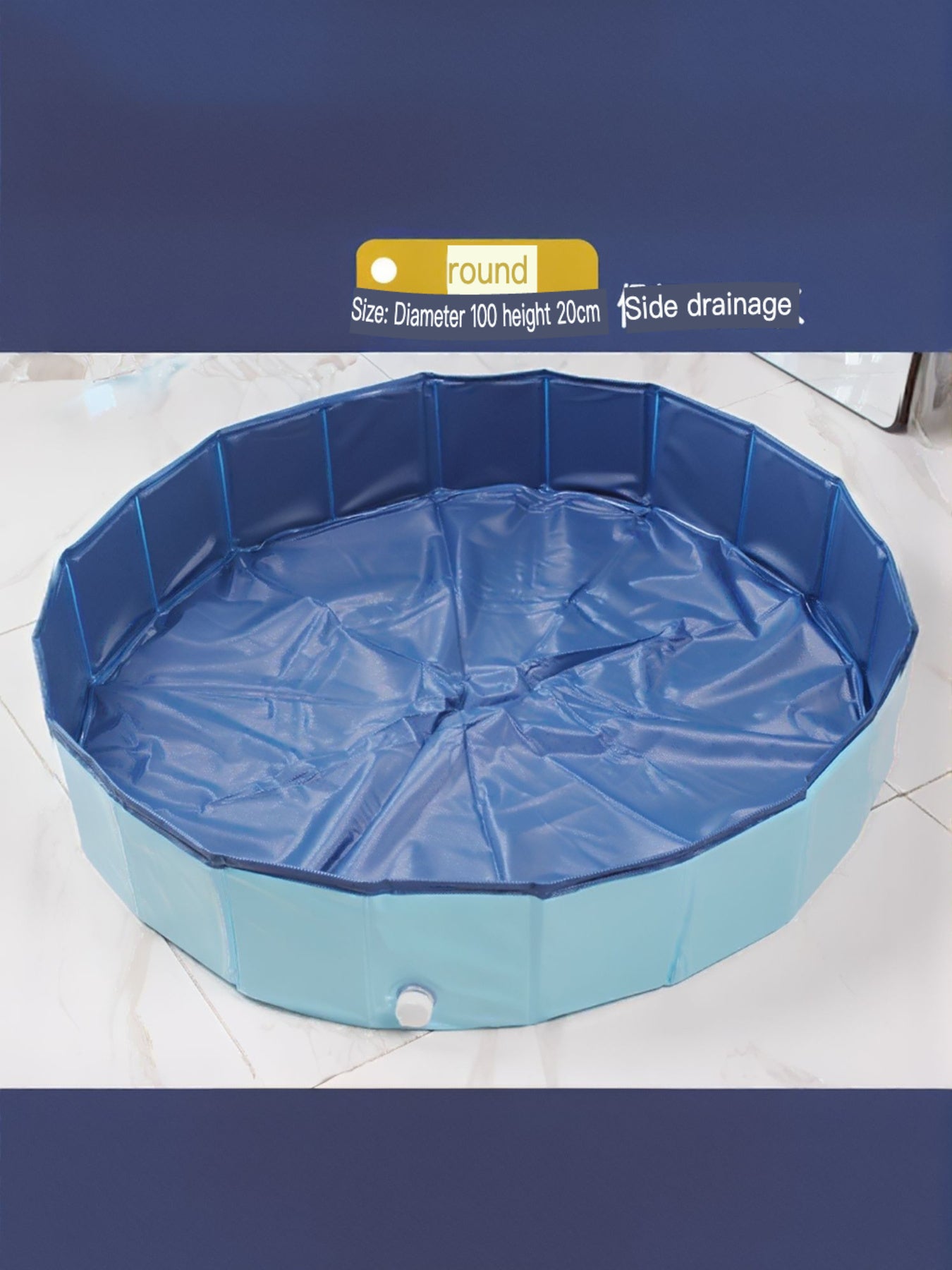 Foldable Plastic Pet Bath Pool with Side Drain – view 7