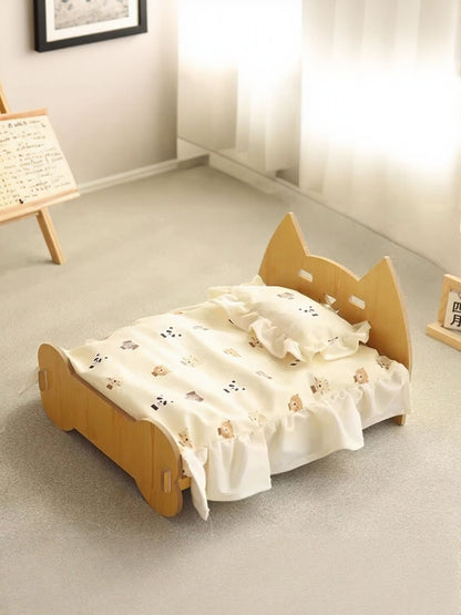 Foldable Wooden Pet Bed – Elevated Raised Bed for Dogs & Cats, S & L – view 5