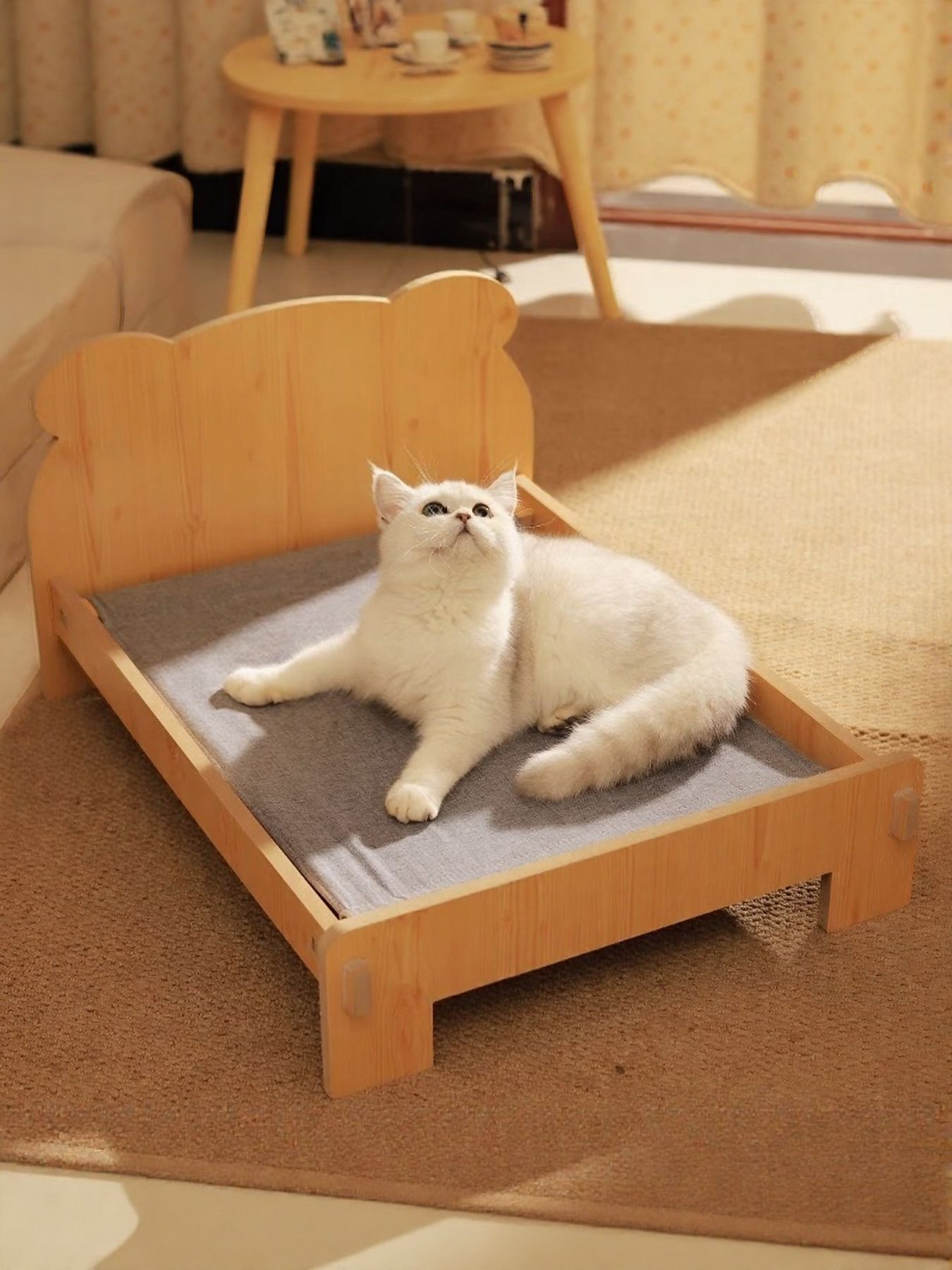 Foldable Wooden Pet Bed – Elevated Raised Bed for Dogs & Cats, S & L – view 6