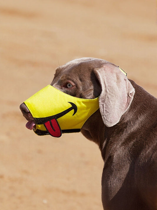 Funny face anti-bite dog muzzle, safe and comfortable muzzle