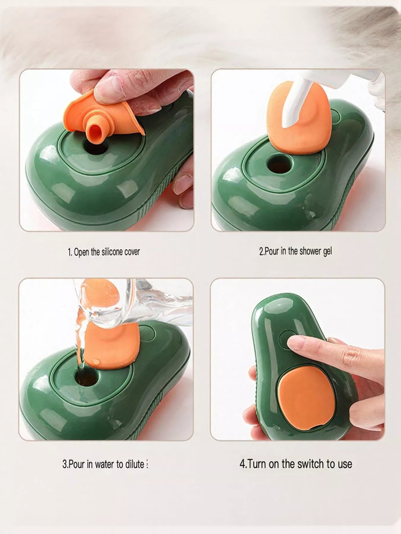 Gentle Silicone Bristle Pet Shower Brush – Soft Bath & Massage Brush for Dogs & Cats – view 7