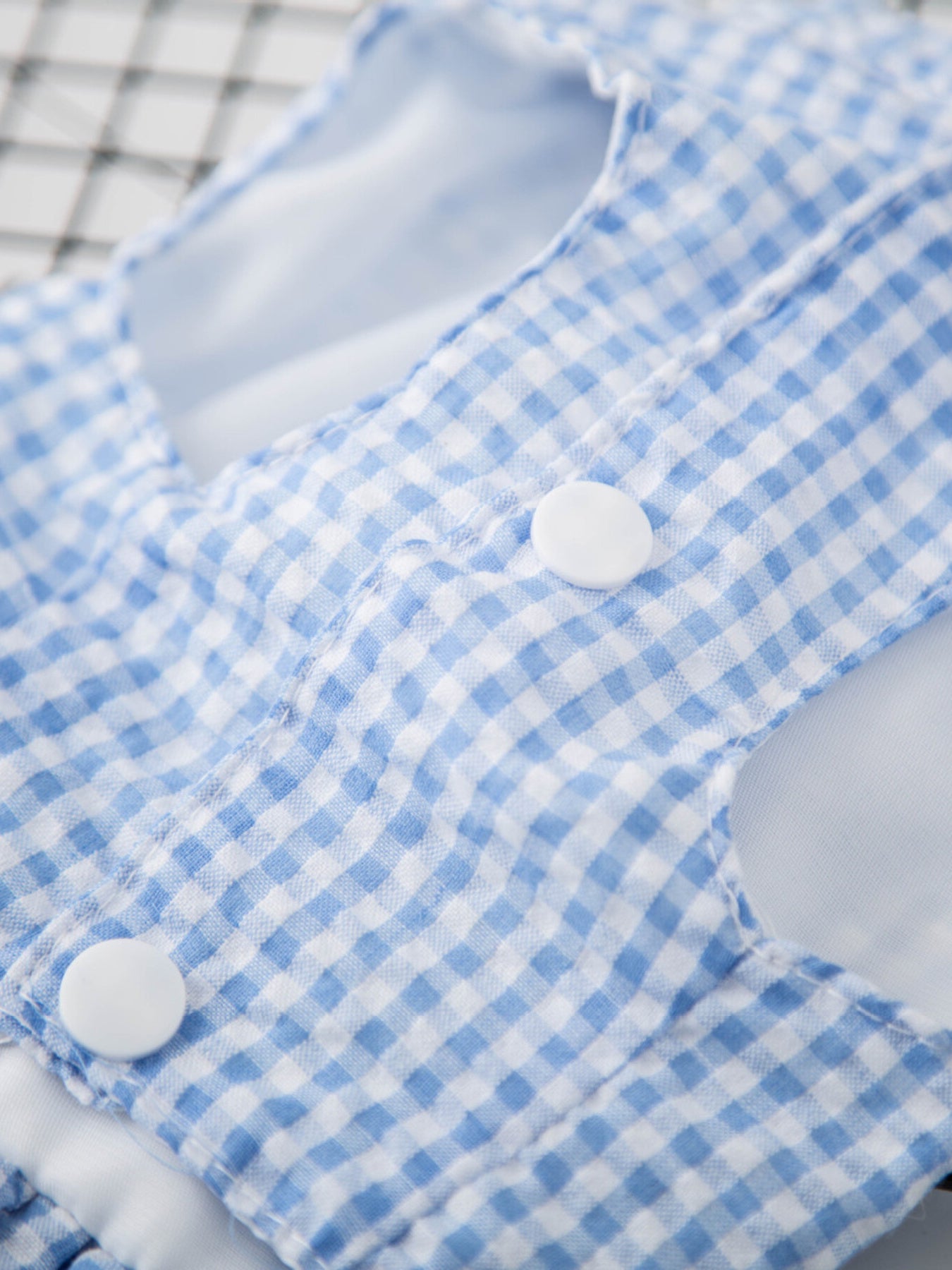 Gingham Ruffle Lace Pet Dress – Vintage-Inspired Dog & Cat Summer Dress – view 4