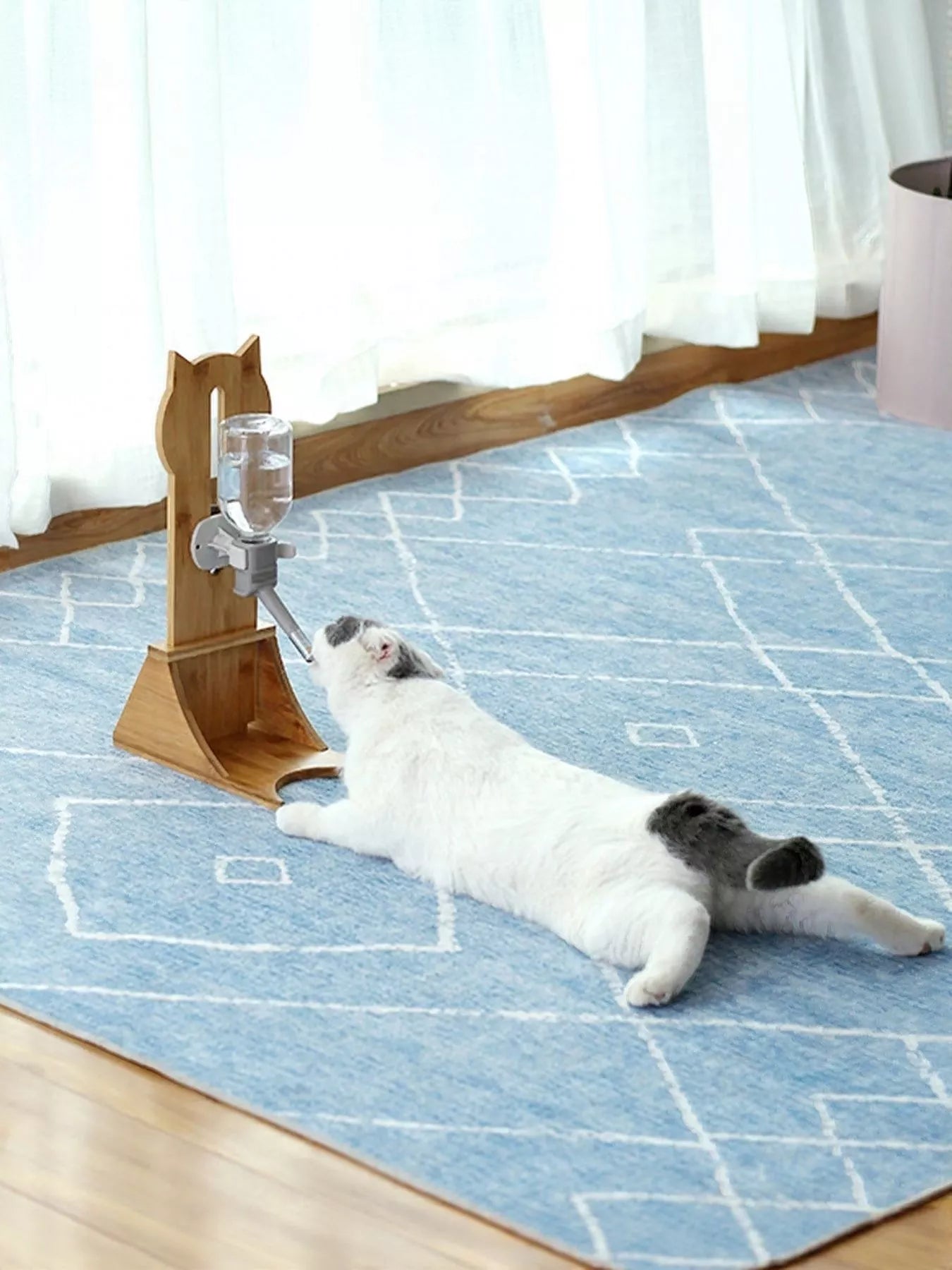 Gravity-Fed Wooden Pet Water Dispenser – view 2