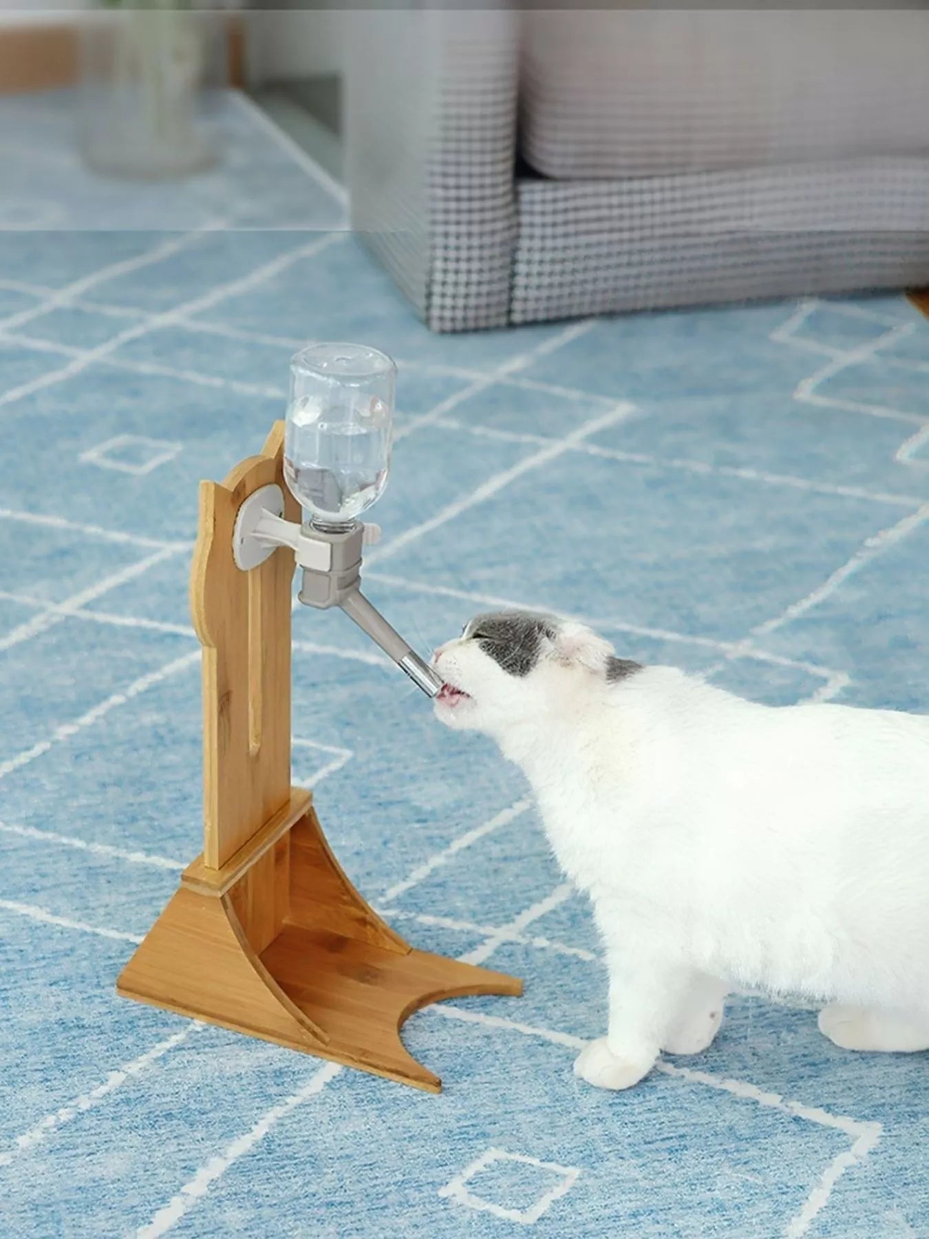 Gravity-Fed Wooden Pet Water Dispenser – view 4