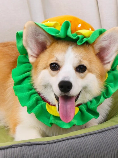 Hamburger Novelty Pet Hat – Funny Polyester Costume Headwear for Dogs & Cats – view 4