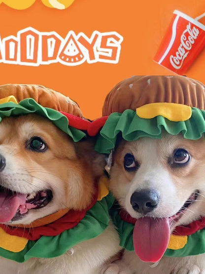 Hamburger Novelty Pet Hat – Funny Polyester Costume Headwear for Dogs & Cats – view 6