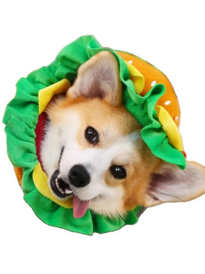Hamburger Novelty Pet Hat – Funny Polyester Costume Headwear for Dogs & Cats – view 8