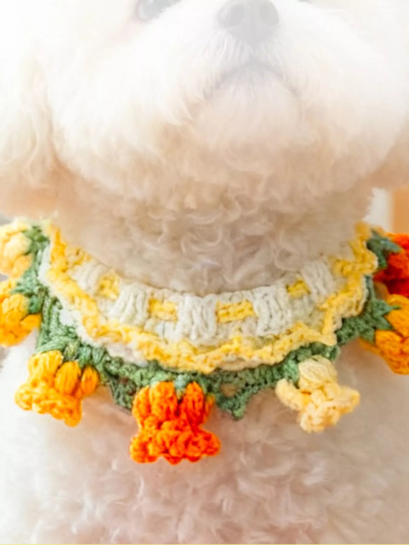 Handmade Crochet Floral Pet Scarf – Boho Neck Scarf for Dogs & Cats, S–XL – view 5