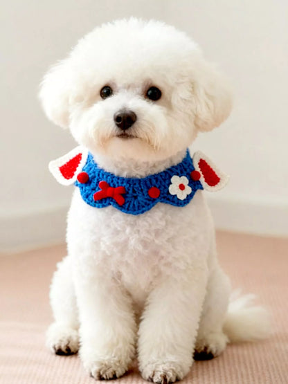 Handmade Crochet Floral Pet Scarf – Boho Neck Scarf for Dogs & Cats, S–XL – view 7