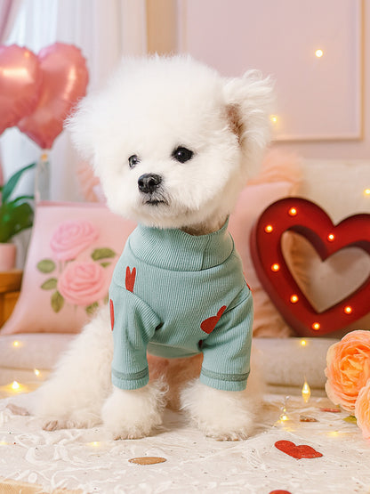 Heart Pattern Pet Sweater – Cozy Valentine Knit for Dogs & Cats – view 11