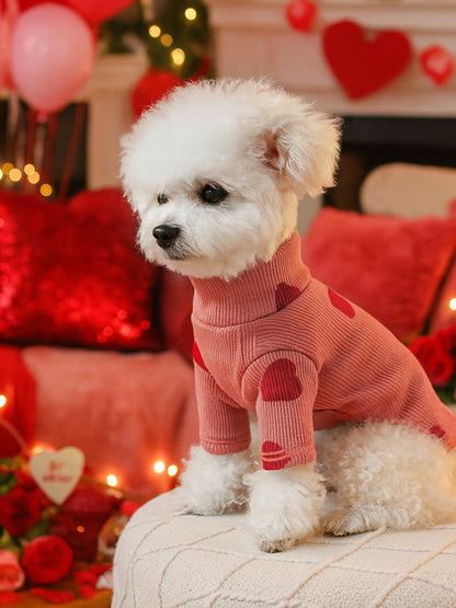 Heart Pattern Pet Sweater – Cozy Valentine Knit for Dogs & Cats – view 5