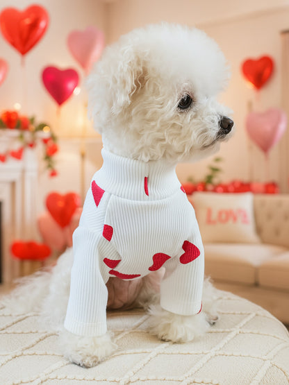 Heart Pattern Pet Sweater – Cozy Valentine Knit for Dogs & Cats – view 7