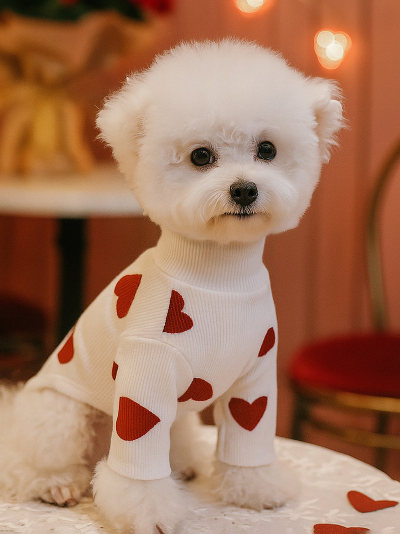 Heart Pattern Pet Sweater – Cozy Valentine Knit for Dogs & Cats – view 8