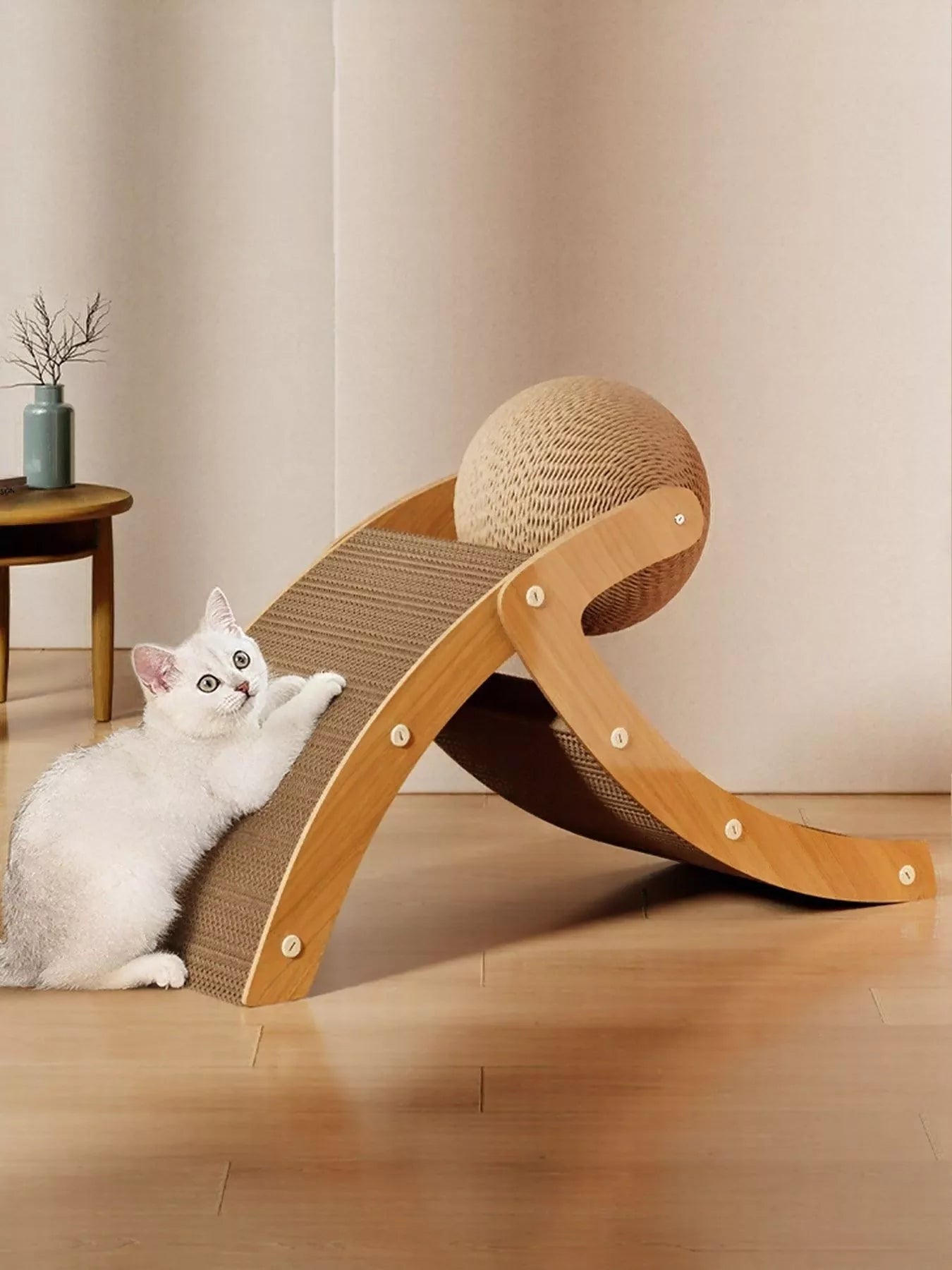 Interactive Ball & Ramp Cat Scratching Post with Toy – view 4