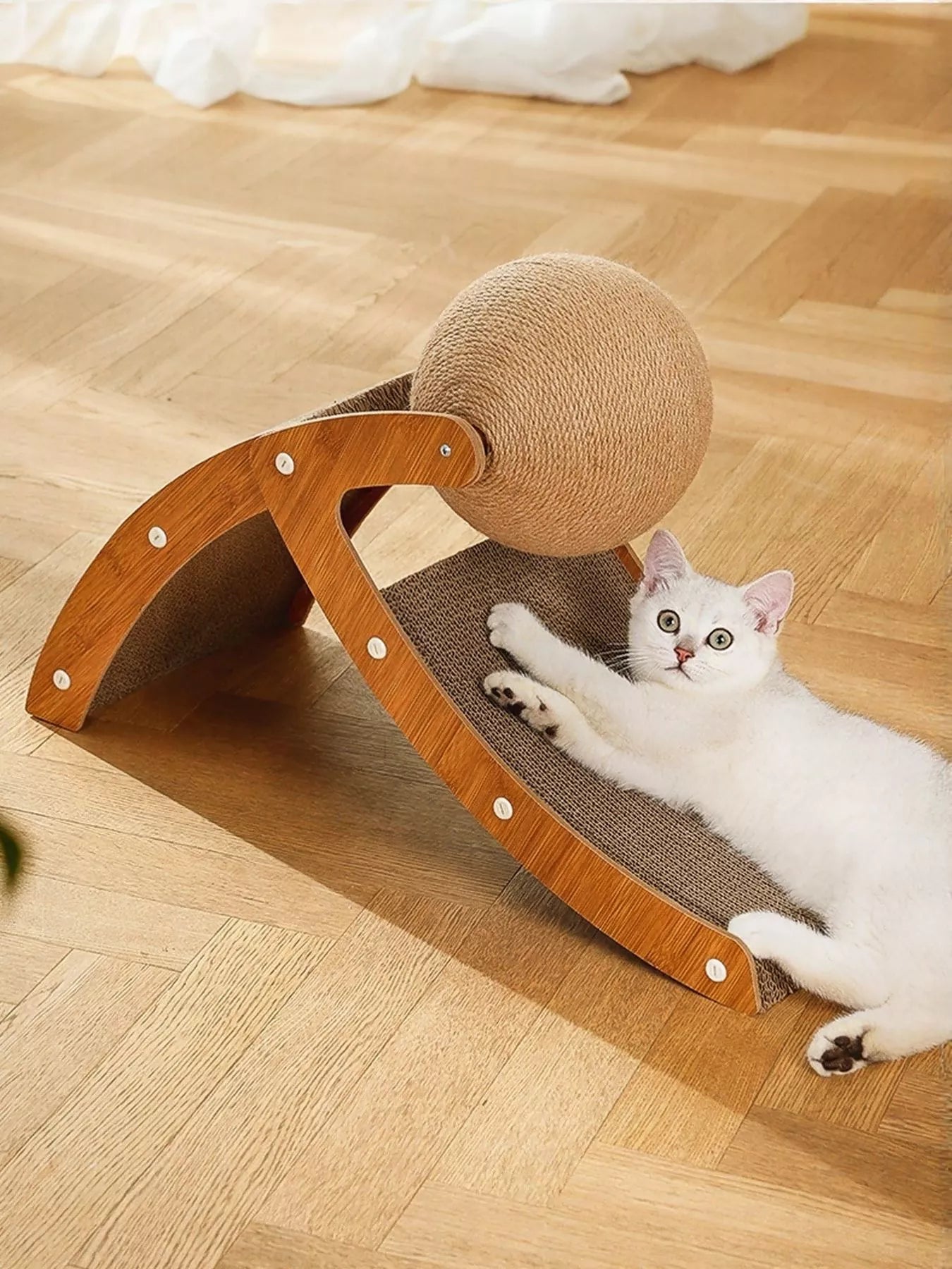 Interactive Ball & Ramp Cat Scratching Post with Toy – view 8