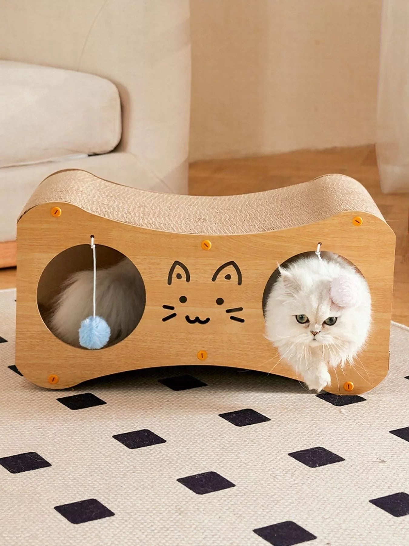 Interactive Cat Scratcher Lounge Bed with Toy Balls – view 6