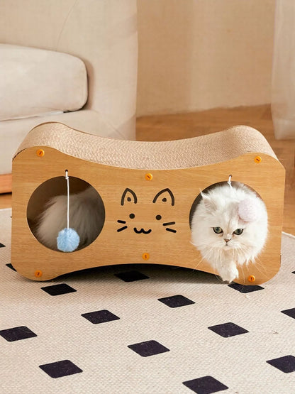 Interactive Cat Scratcher Lounge Bed with Toy Balls – view 6
