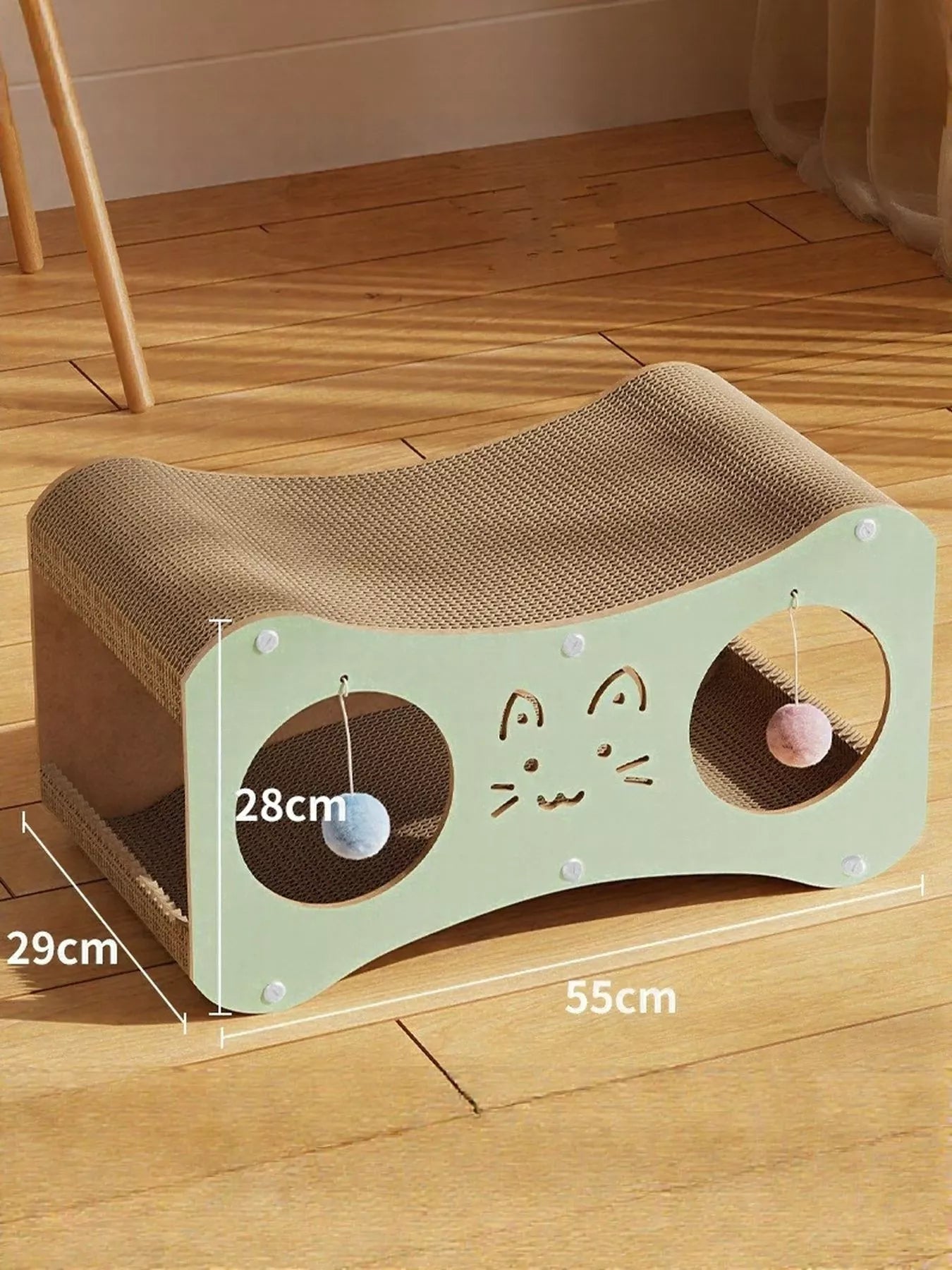 Interactive Cat Scratcher Lounge Bed with Toy Balls – view 7