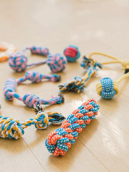 Interactive Cotton Rope Knot Pet Toy – Durable Tug & Chew Toy for Dogs & Cats – view 2