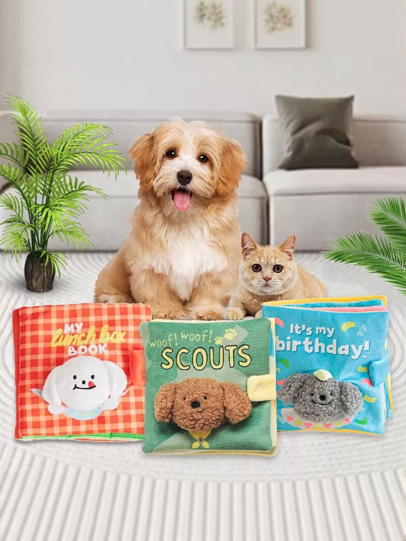 Interactive Crinkle Sound Book Pet Toy – view 3