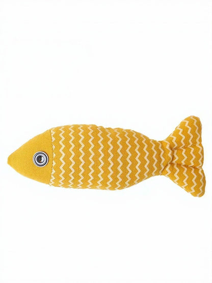 Interactive Fish Shape Polyester Pet Plush Toy – Soft Stuffed Toy for Cats & Dogs – view 3