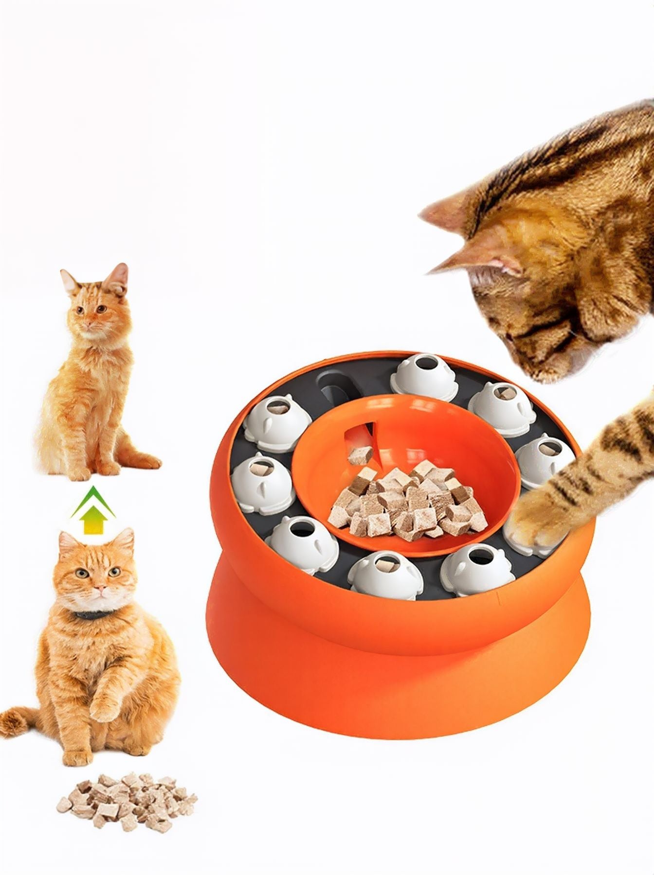 Interactive Plastic Cat Treat Dispenser Puzzle Toy – Mental Enrichment Feeder for Cats – view 4