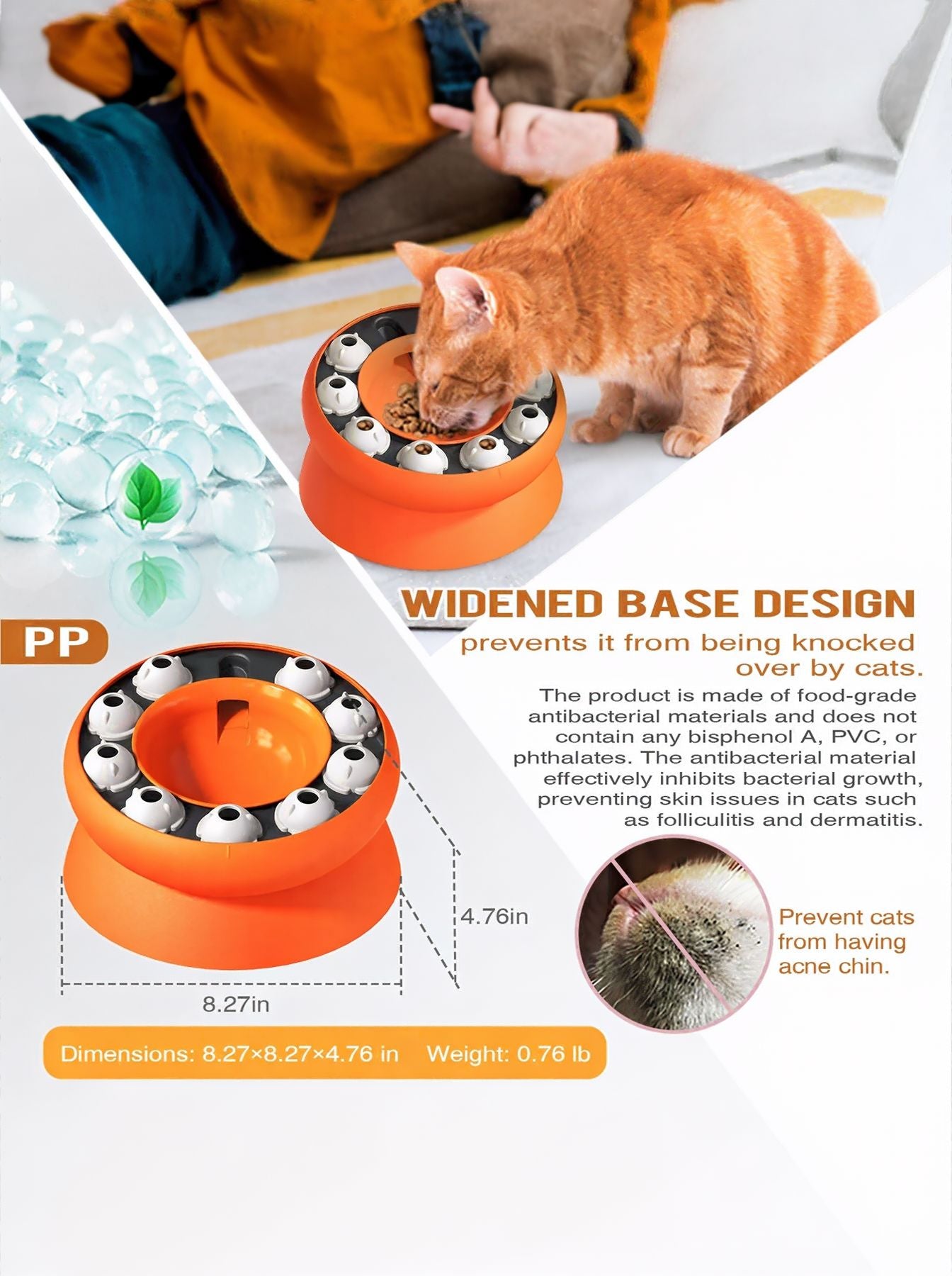 Interactive Plastic Cat Treat Dispenser Puzzle Toy – Mental Enrichment Feeder for Cats – view 6
