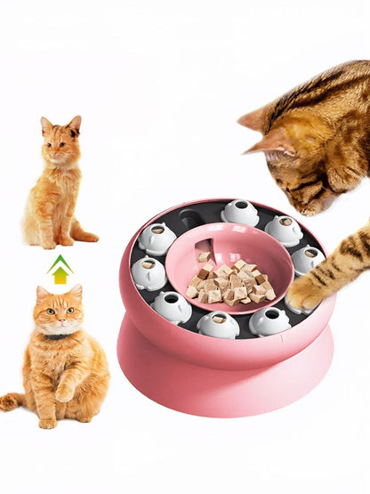 Interactive Plastic Cat Treat Dispenser Puzzle Toy – Mental Enrichment Feeder for Cats – view 9