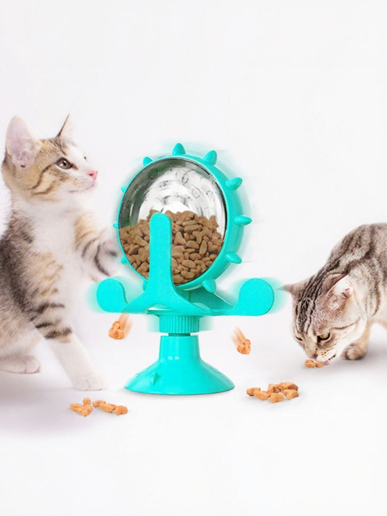Interactive Rotating TPR Cat Toy Set with Suction Cup – Spinning Teaser for Cats – view 7
