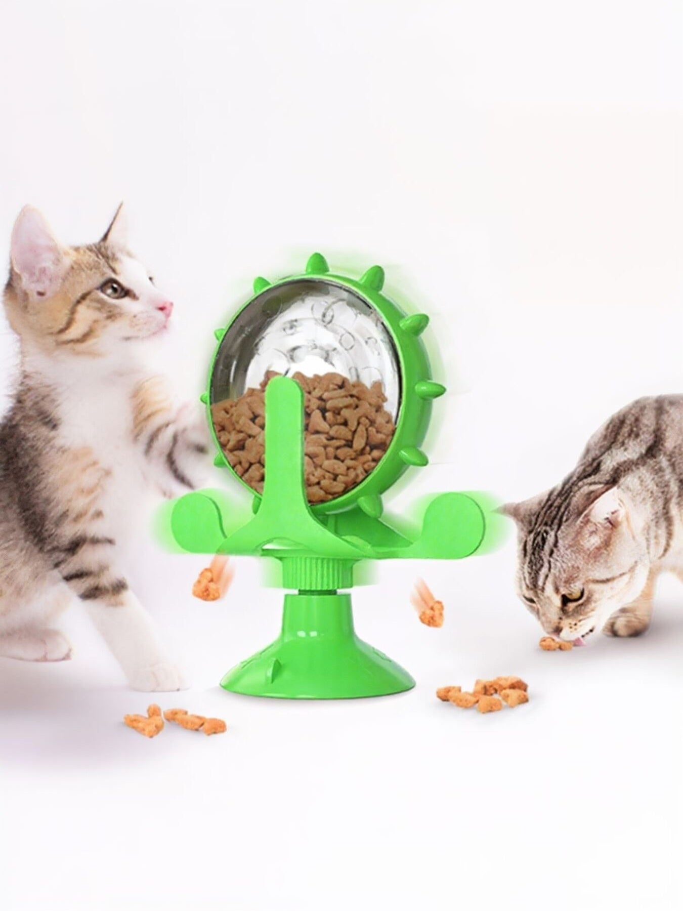 Interactive Rotating TPR Cat Toy Set with Suction Cup – Spinning Teaser for Cats – view 8