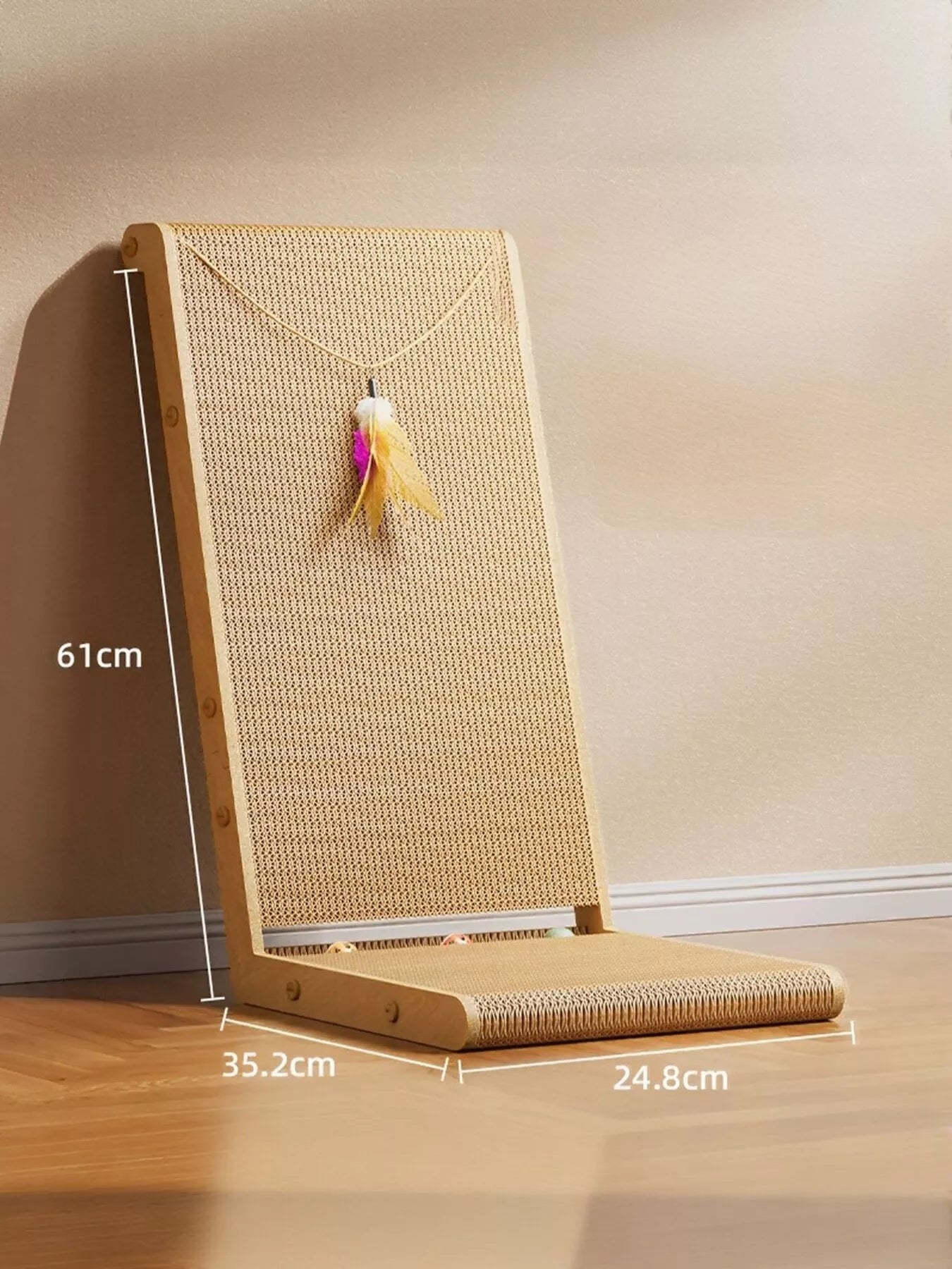 Interactive Sisal Cat Scratching Post with Dangling Toy – 4-Piece Set, S & L – view 3