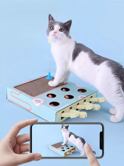 Interactive Whack-A-Mole Cat Toy Box – Corrugated Paper Puzzle Toy for Cats – view 10
