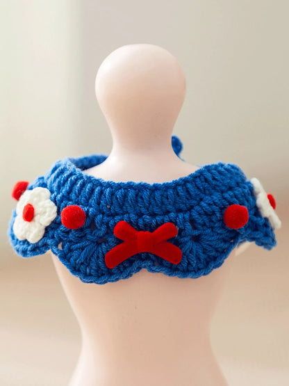 Knitted Floral Decorative Pet Collar – Soft Polyester Neck Collar for Dogs & Cats – view 7