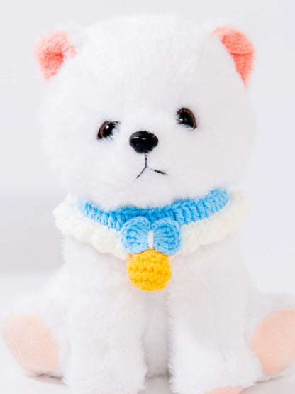 Knitted Pet Scarf – Buttoned Bow-Detail Neck Scarf for Dogs & Cats – view 4