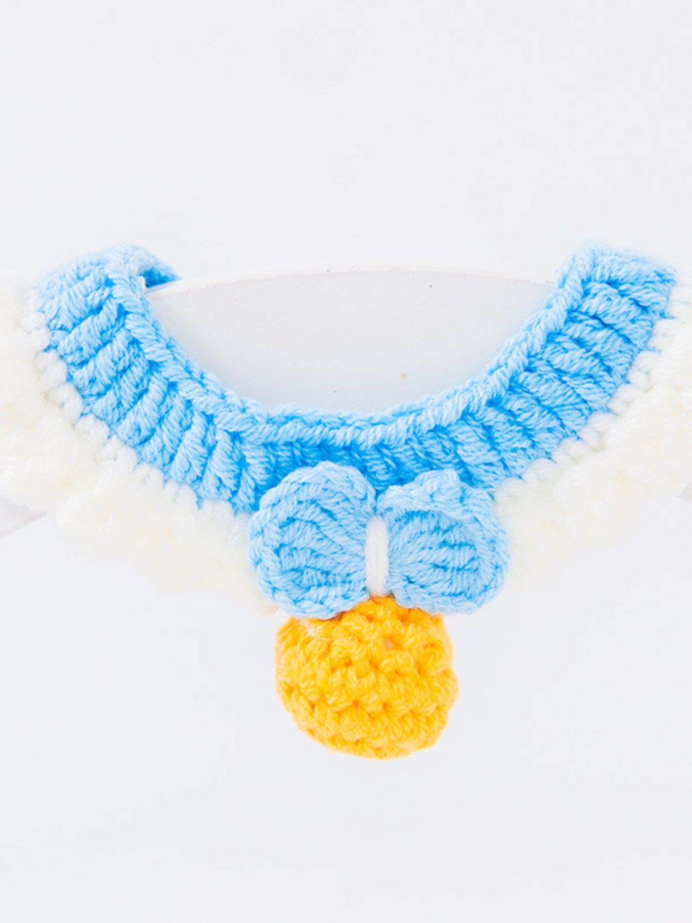 Knitted Pet Scarf – Buttoned Bow-Detail Neck Scarf for Dogs & Cats – view 5