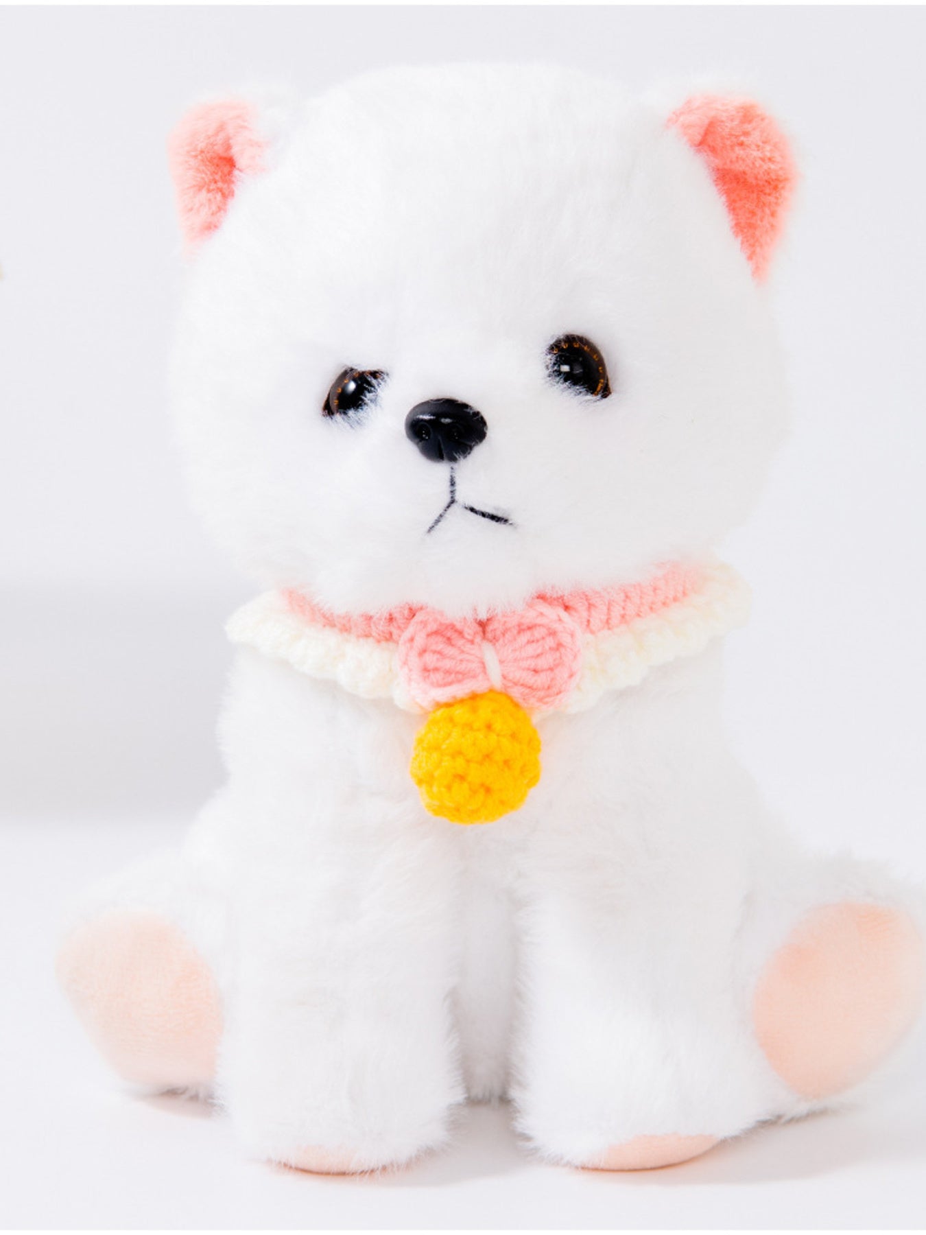Knitted Pet Scarf – Buttoned Bow-Detail Neck Scarf for Dogs & Cats – view 7