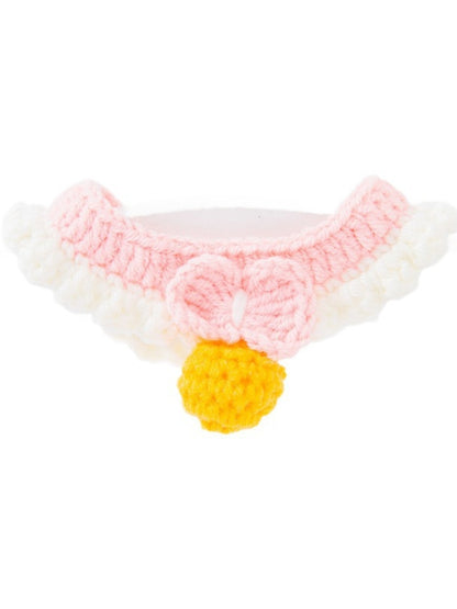 Knitted Pet Scarf – Buttoned Bow-Detail Neck Scarf for Dogs & Cats – view 9