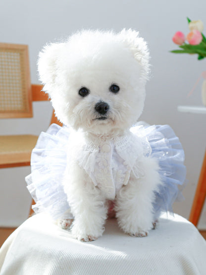 Lace Tutu Layered Pet Dress with Bow – Polyester Party Dress for Dogs & Cats – view 3