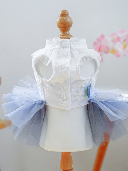 Lace Tutu Layered Pet Dress with Bow – Polyester Party Dress for Dogs & Cats – view 7