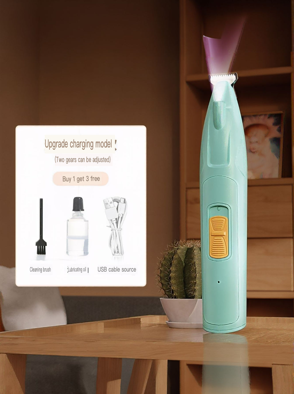 LED Rechargeable Low Noise Pet Paw Trimmer – view 10