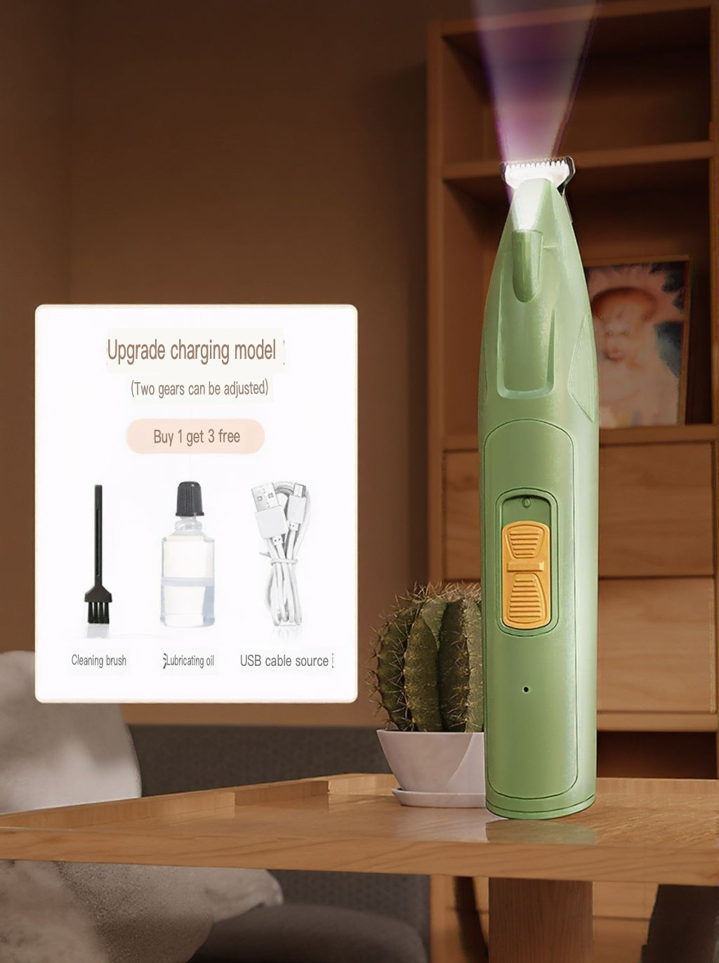 LED Rechargeable Low Noise Pet Paw Trimmer – view 12