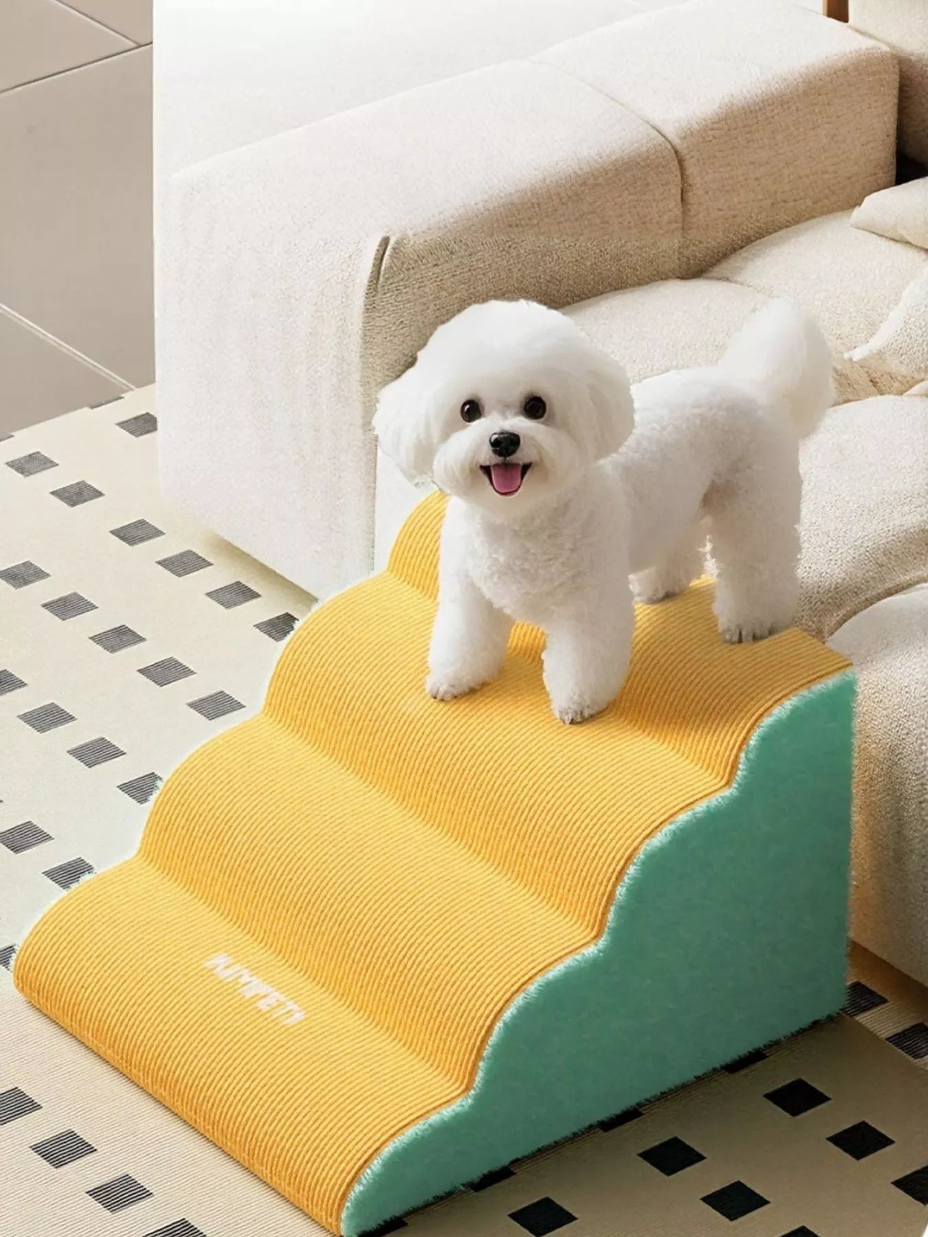 Lightweight foldable polyester pet stairs for dogs and cats