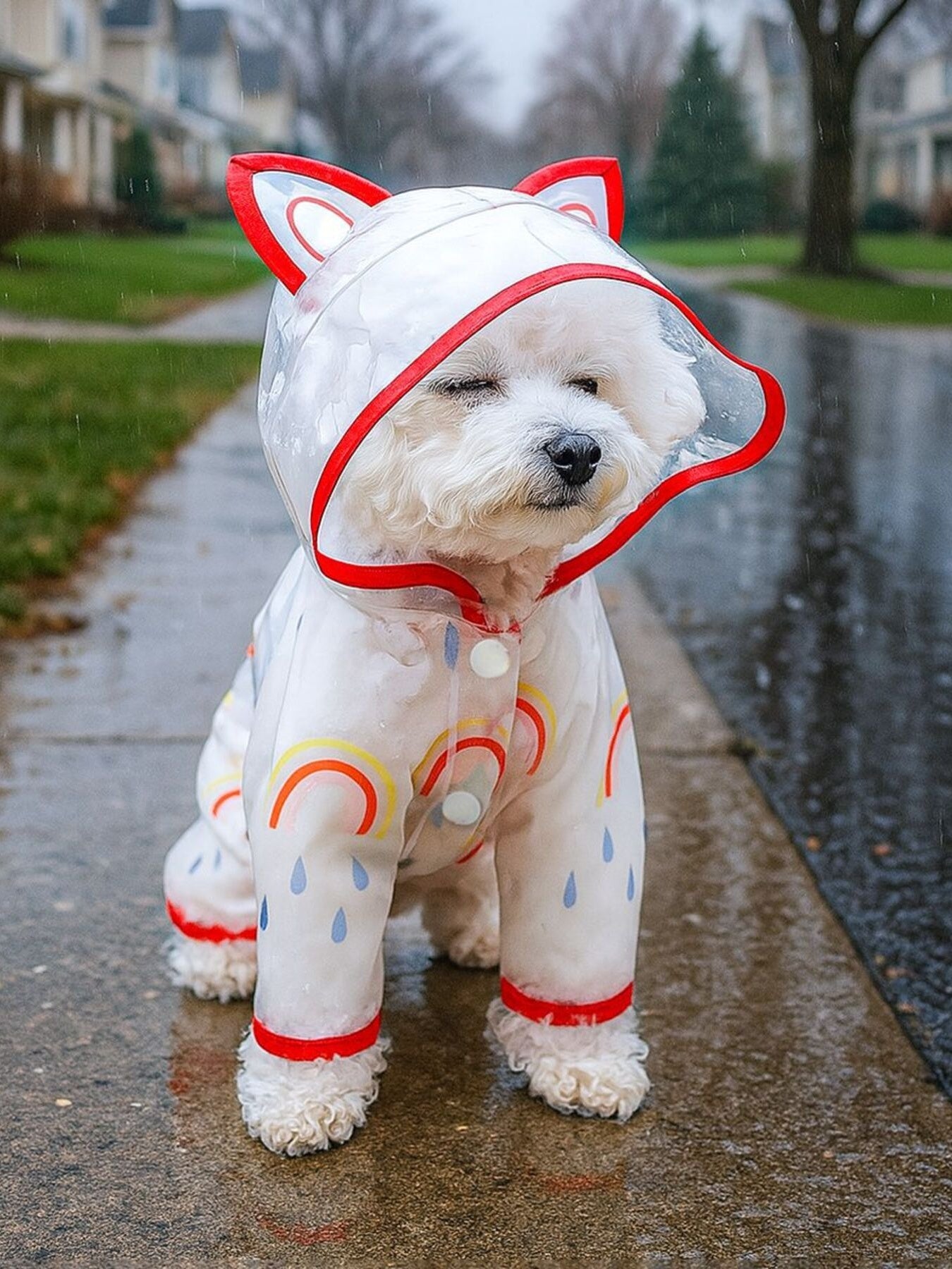 Lightweight Waterproof Pet Raincoat – Hooded Rain Jacket for Dogs & Cats – view 7