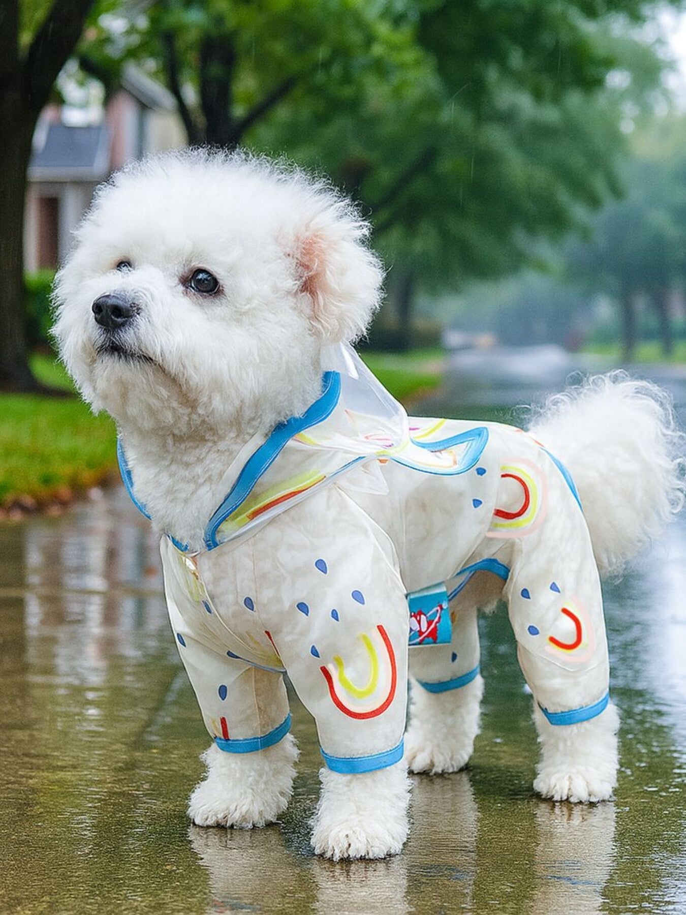 Lightweight Waterproof Pet Raincoat – Hooded Rain Jacket for Dogs & Cats – view 9