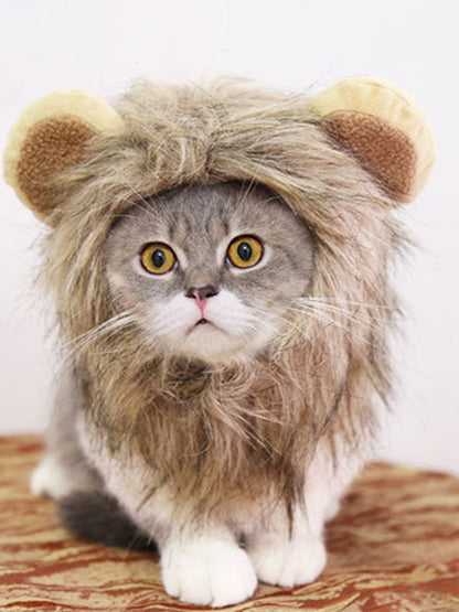 Lion Mane Pet Costume Hood – Soft Polyester Headwear for Dogs & Cats, S–L – view 5