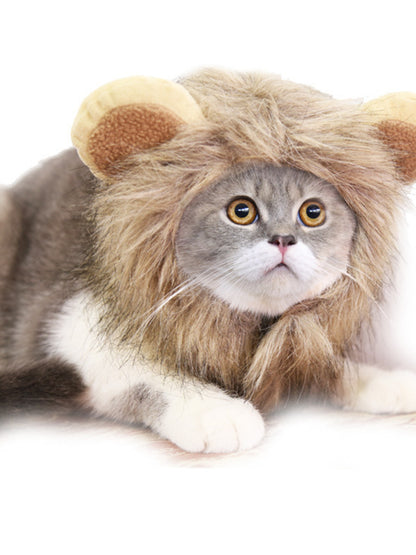 Lion Mane Pet Costume Hood – Soft Polyester Headwear for Dogs & Cats, S–L – view 6