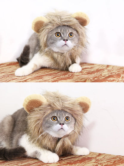 Lion Mane Pet Costume Hood – Soft Polyester Headwear for Dogs & Cats, S–L – view 8
